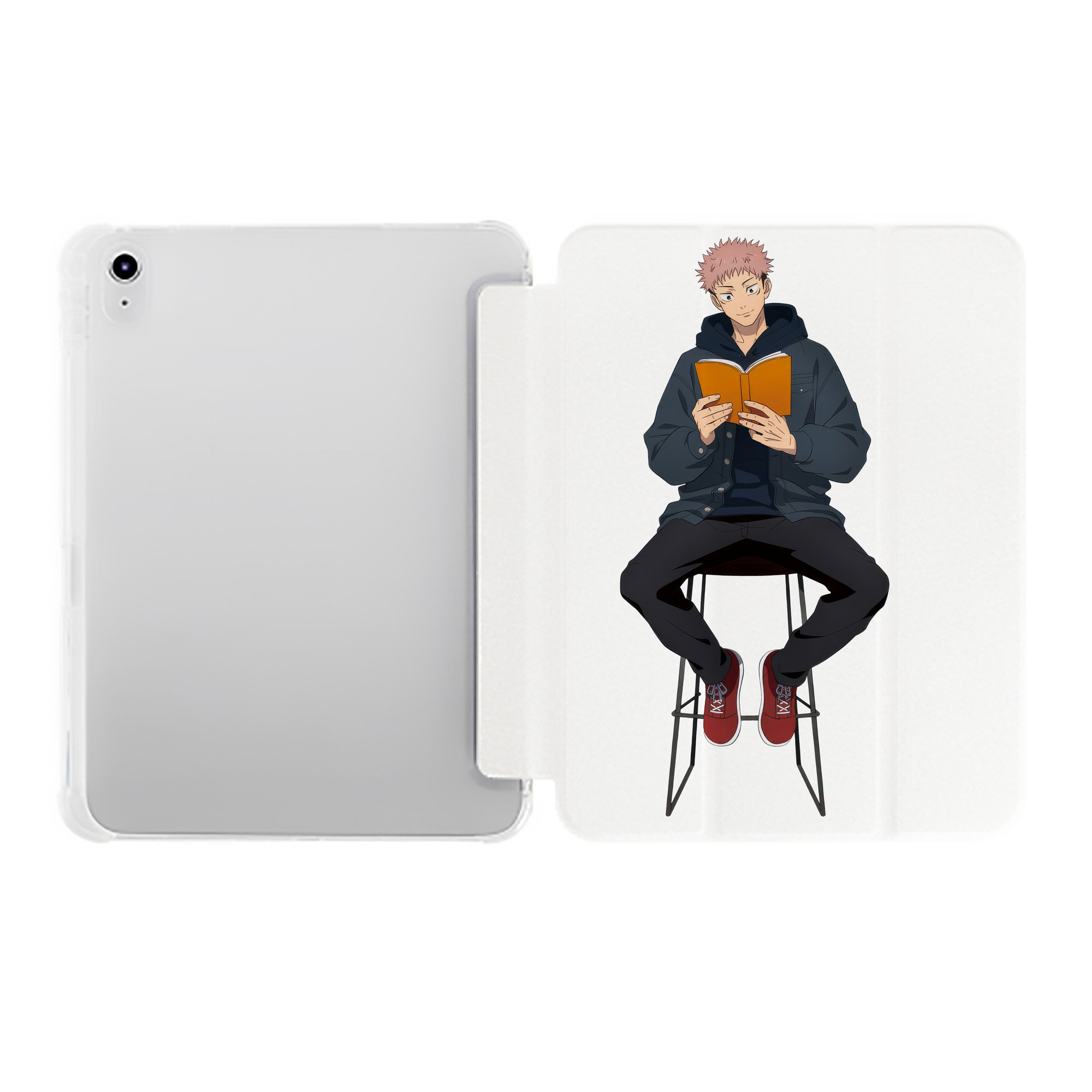 （画像用） 呪術廻戦 Jujutsu Kaisen IPad ケース ペン収納付き 三つ折りスタンド PUレザー×シリコン 対応機種9.5/10.5/10.9インチ